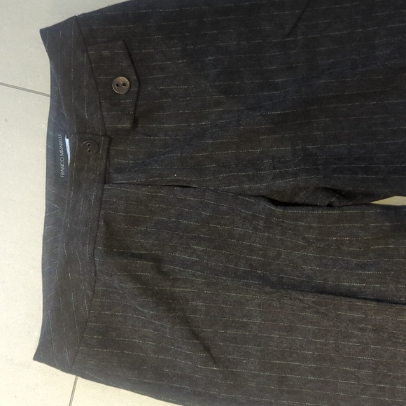 Women's Wide Leg Franco Mirabelli Wool Blend Thin Wide Pinstripe Pants - Size 8 - Picture 3 of 7